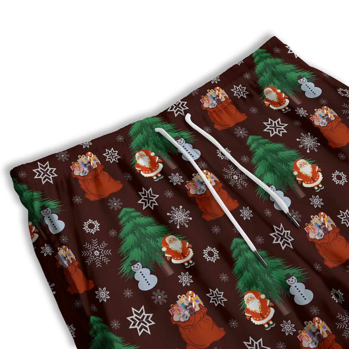 Snowman Santa Print Pattern Men's Athletic Shorts