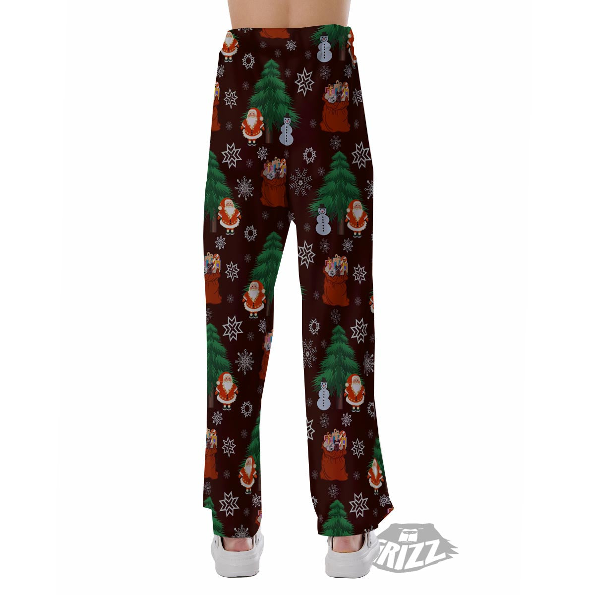 Snowman Santa Print Pattern Pajama Pants-grizzshop