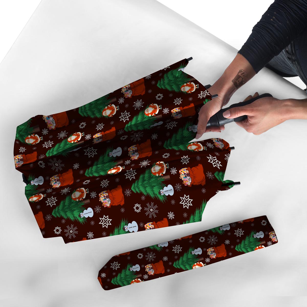 Snowman Santa Print Pattern Umbrella-grizzshop