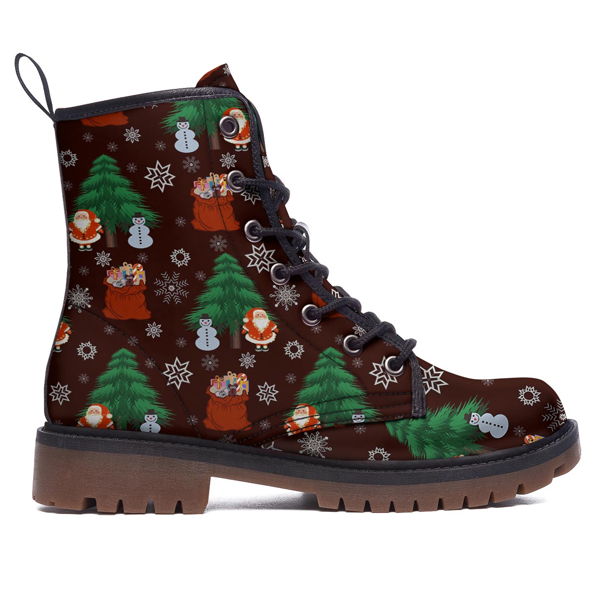 Snowman Santa Print Pattern Work Boots-grizzshop