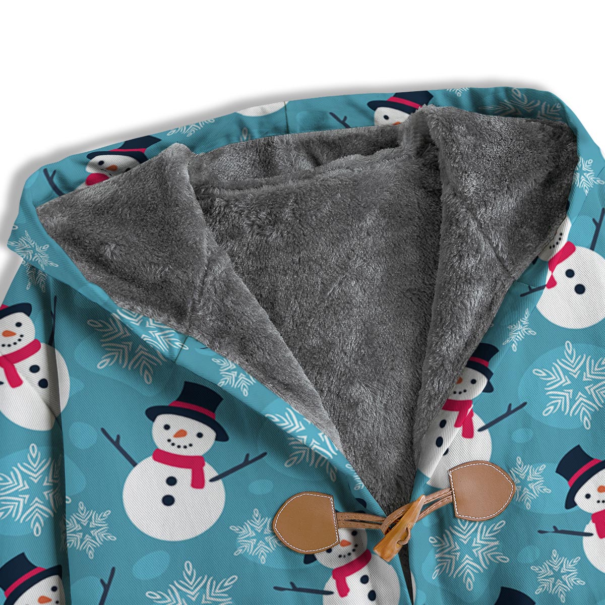 Snowman Teal Print Pattern Men's Windbreaker Jacket-grizzshop
