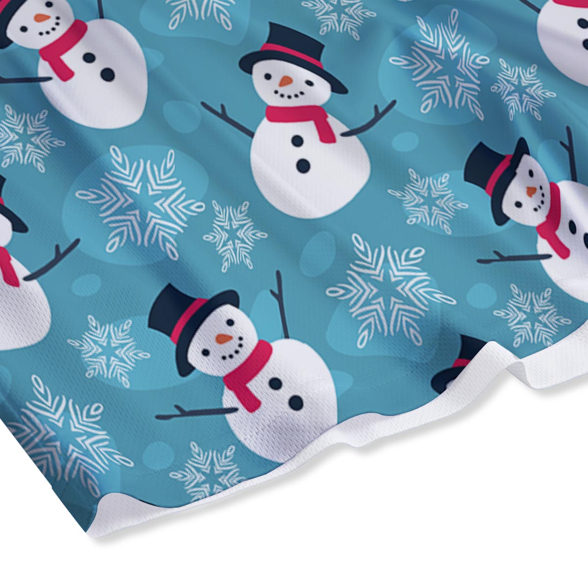 Snowman Teal Print Pattern Mesh Shorts-grizzshop