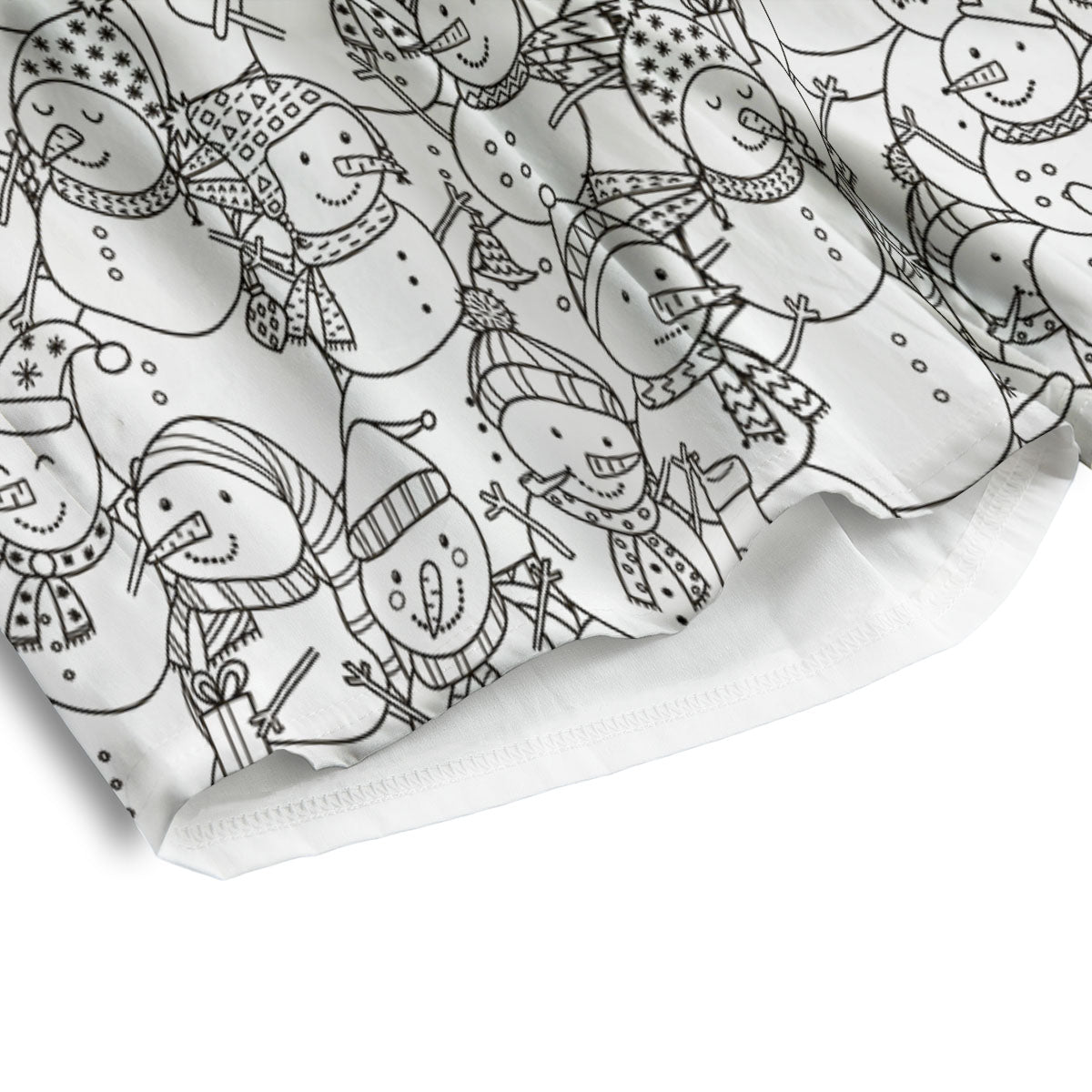 Snowman White And Black Print Pattern Men's Athletic Shorts