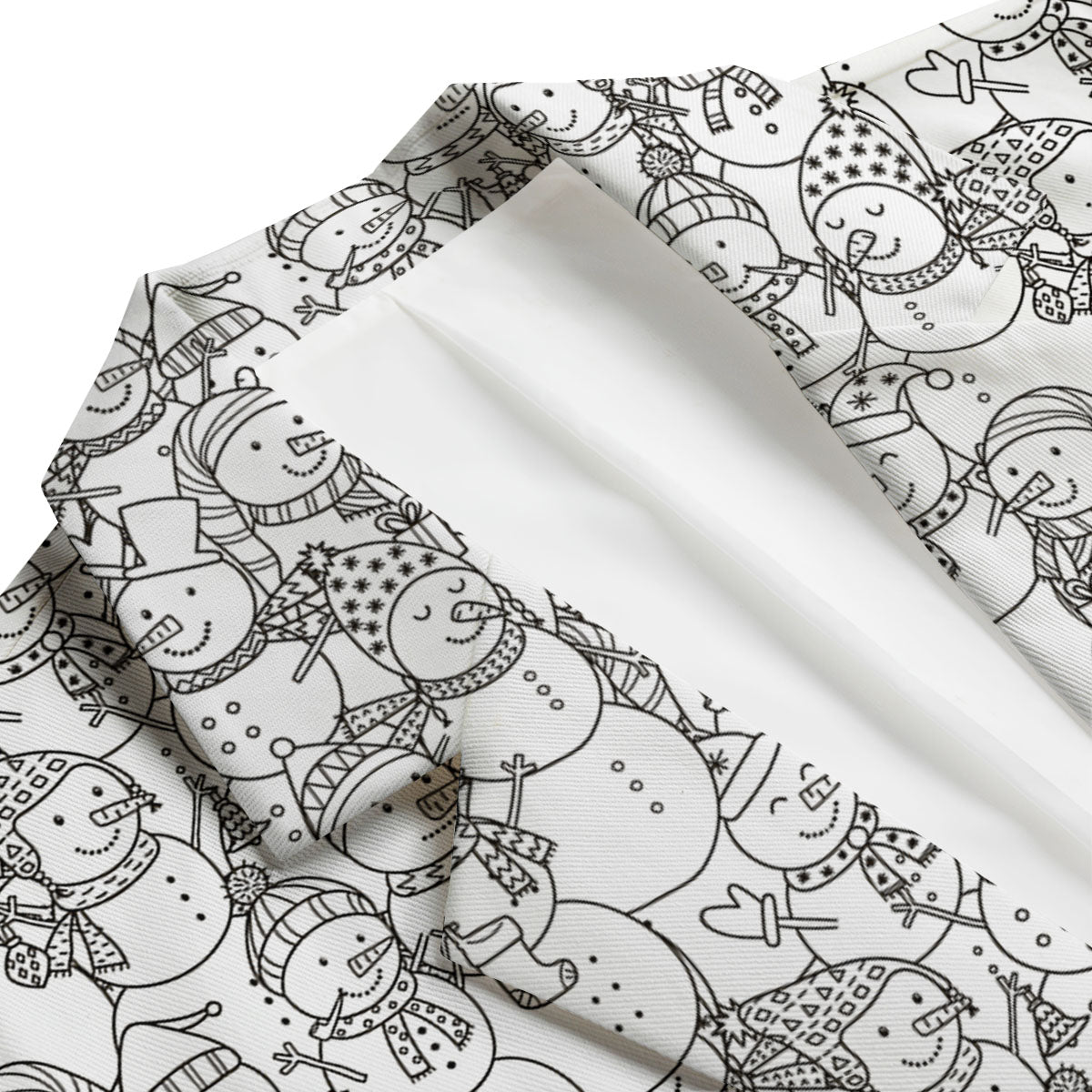 Snowman White And Black Print Pattern Men's Blazer-grizzshop