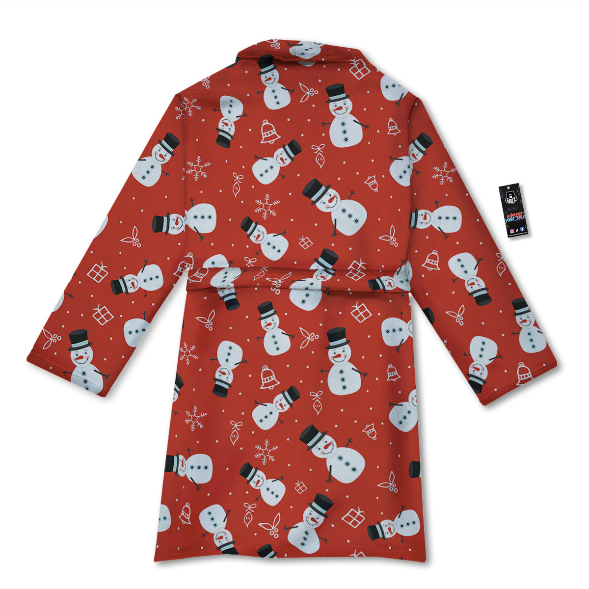 Snowman Xmas Print Pattern Bathrobe-grizzshop