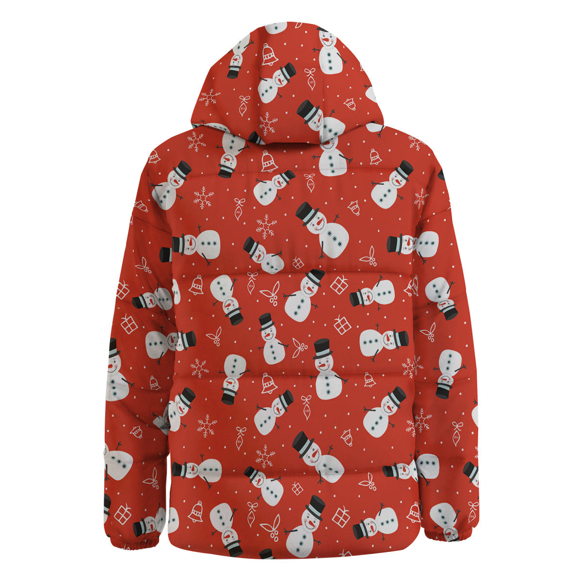 Snowman Xmas Print Pattern Down Jacket-grizzshop