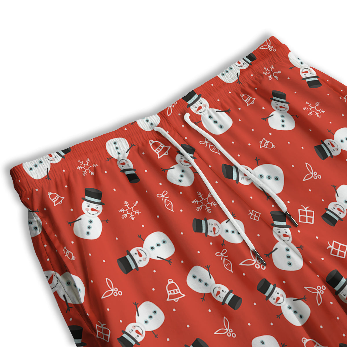 Snowman Xmas Print Pattern Men's Athletic Shorts