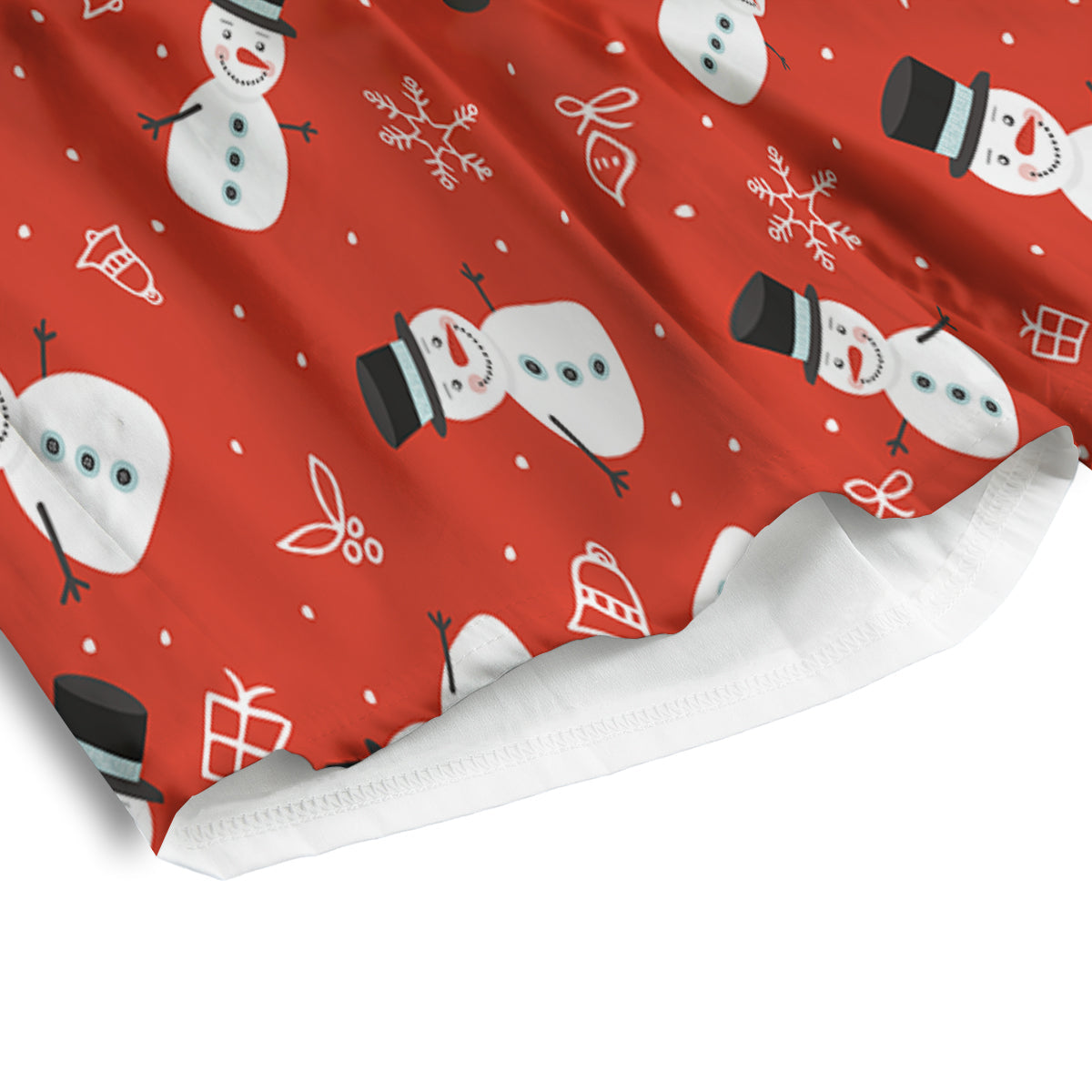 Snowman Xmas Print Pattern Men's Athletic Shorts