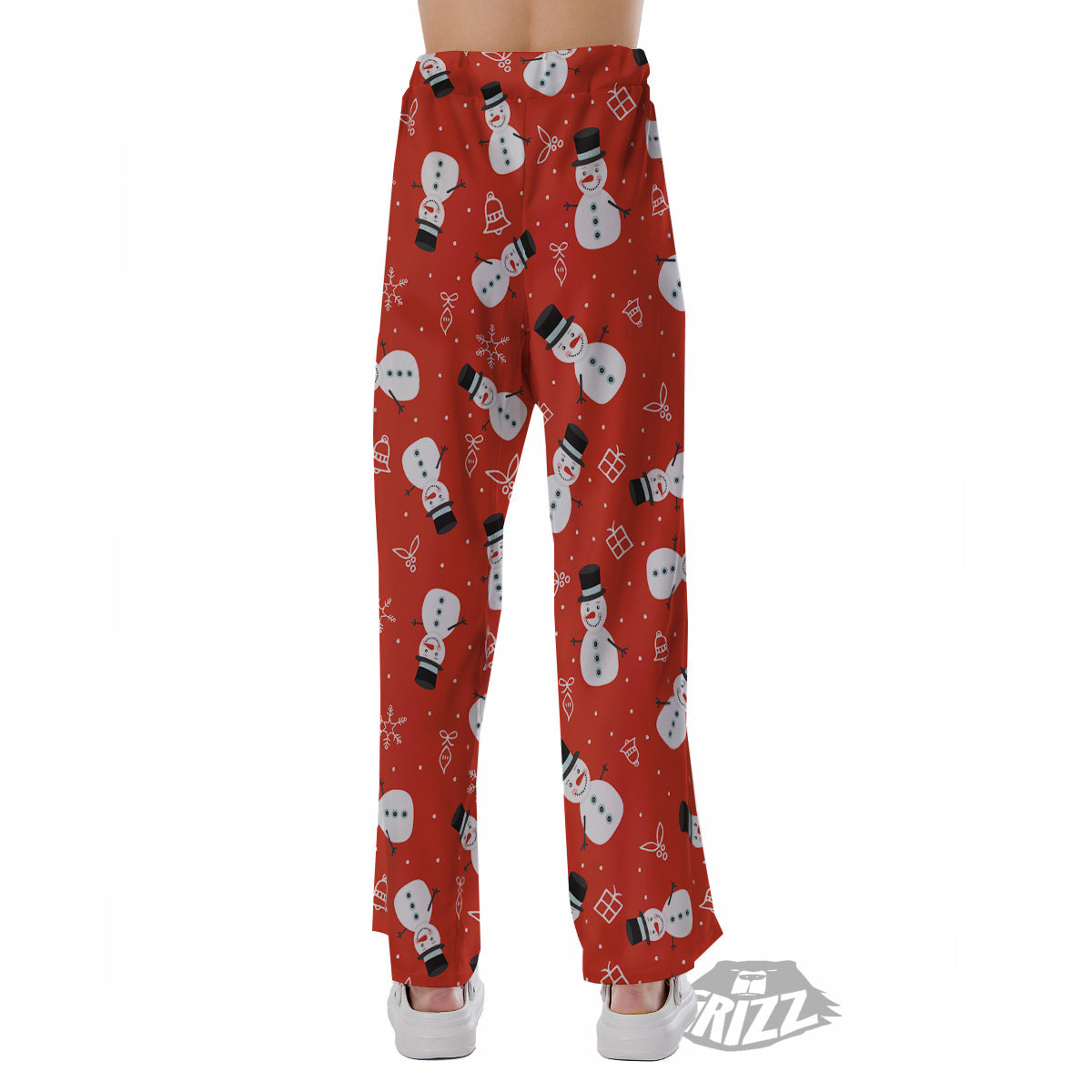 Snowman Xmas Print Pattern Pajama Pants-grizzshop