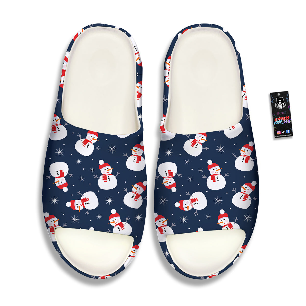 Snowman Print Pattern Sandals-grizzshop