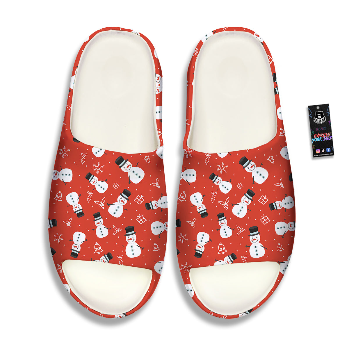 Snowman Xmas Print Pattern Sandals-grizzshop