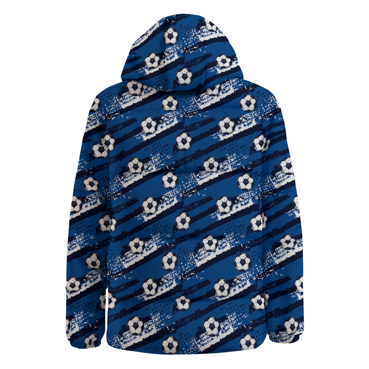 Soccer Ball Blue Print Pattern Down Jacket-grizzshop