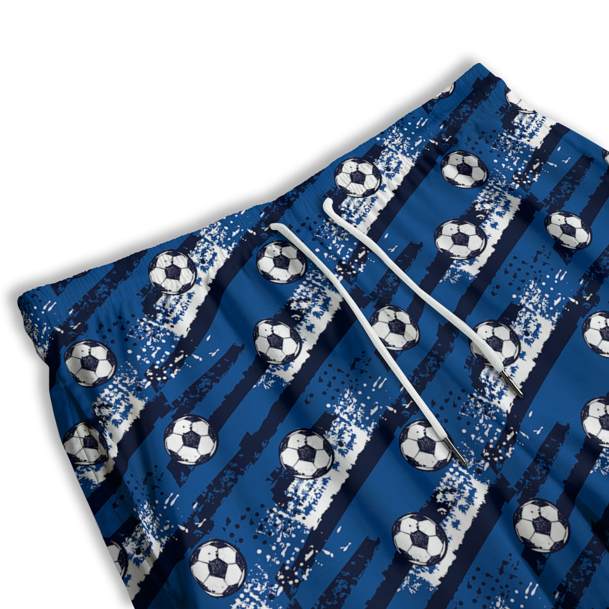 Soccer Ball Blue Print Pattern Men's Athletic Shorts