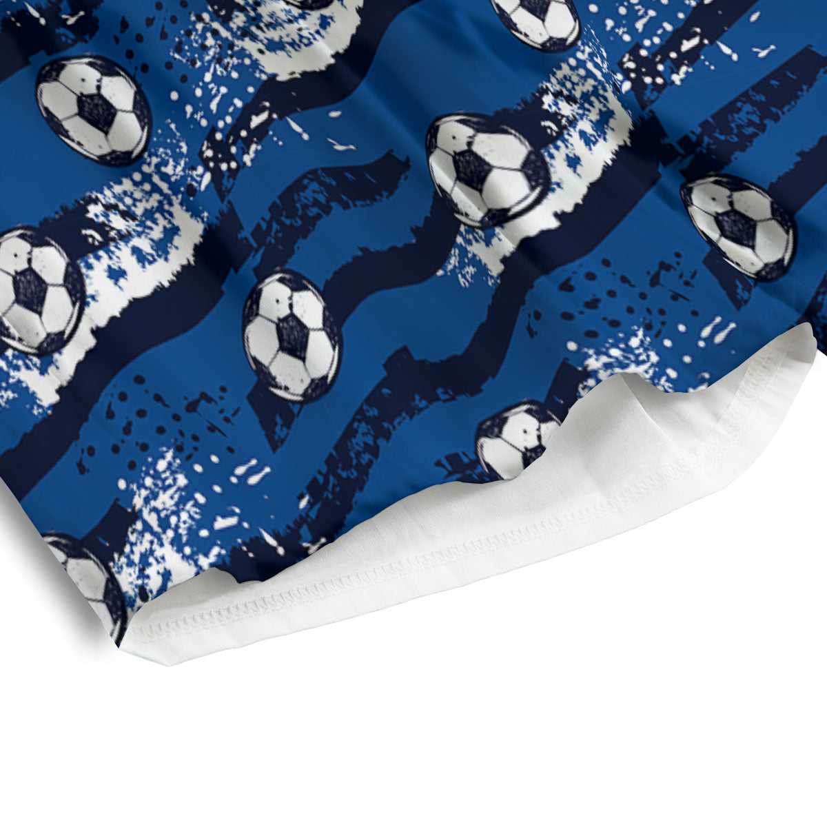 Soccer Ball Blue Print Pattern Men's Athletic Shorts
