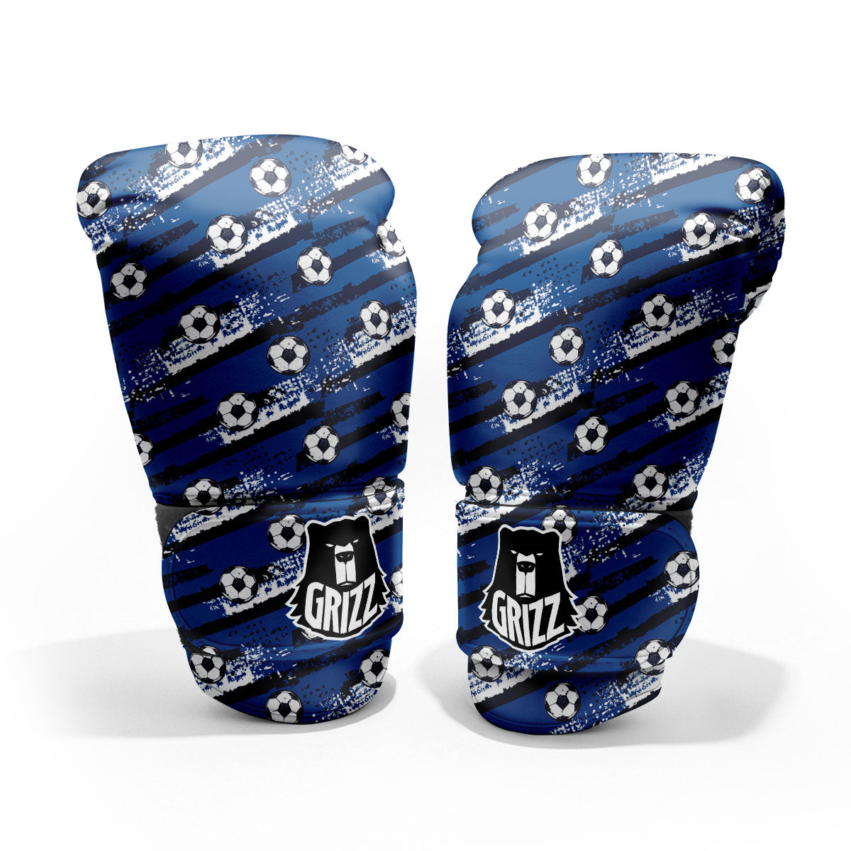 Soccer Ball Blue Print Pattern Pro Boxing Glove