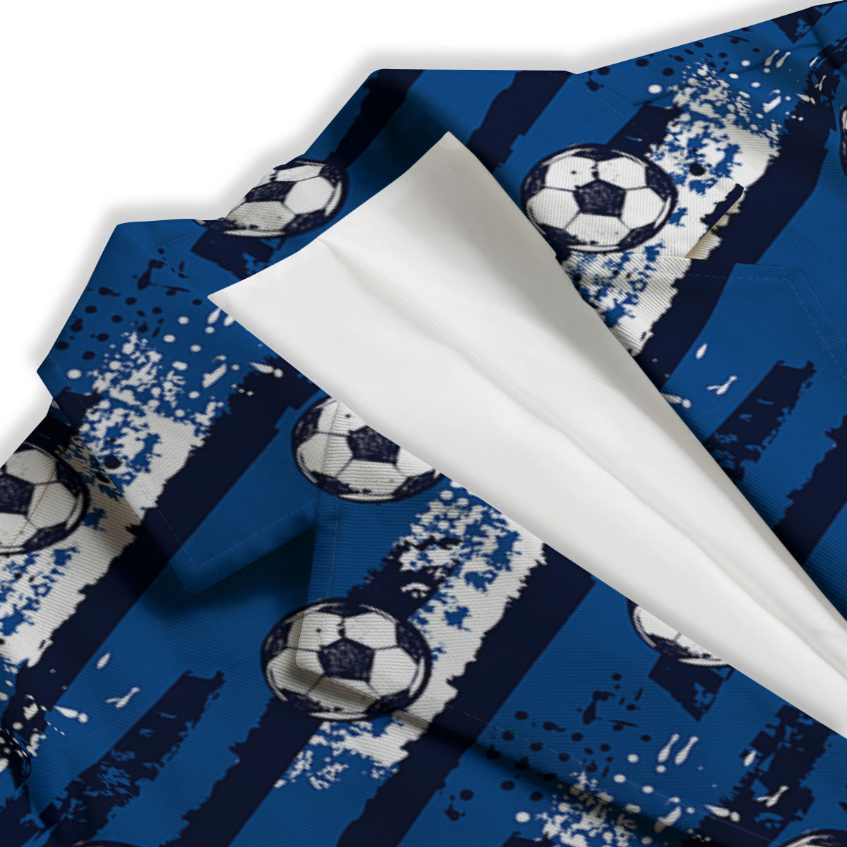 Soccer Ball Blue Print Pattern Women's Blazer-grizzshop