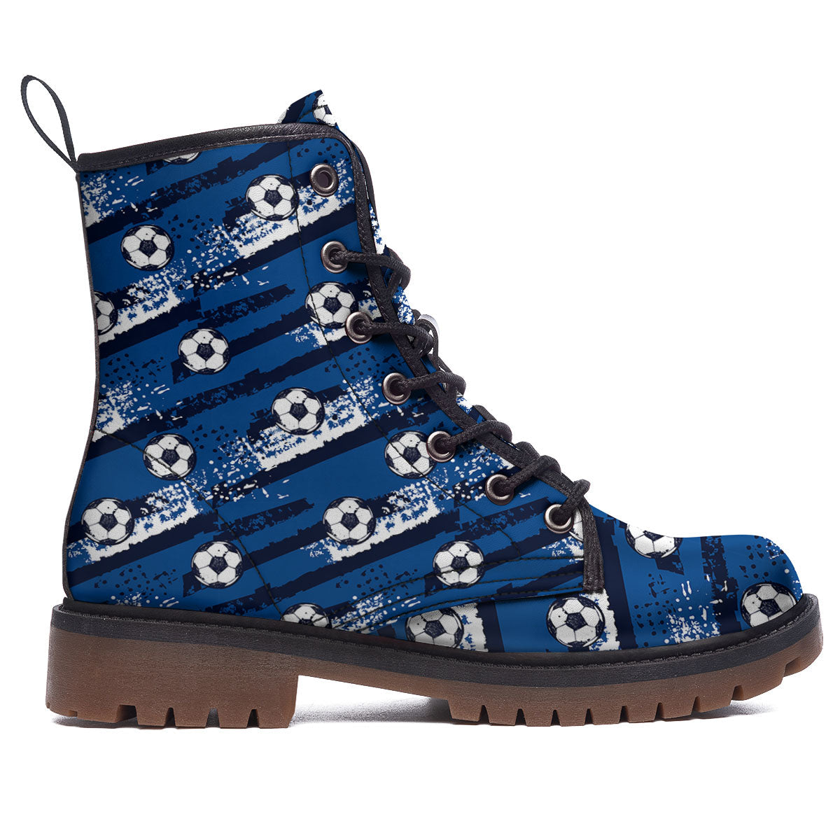 Soccer Ball Blue Print Pattern Work Boots-grizzshop