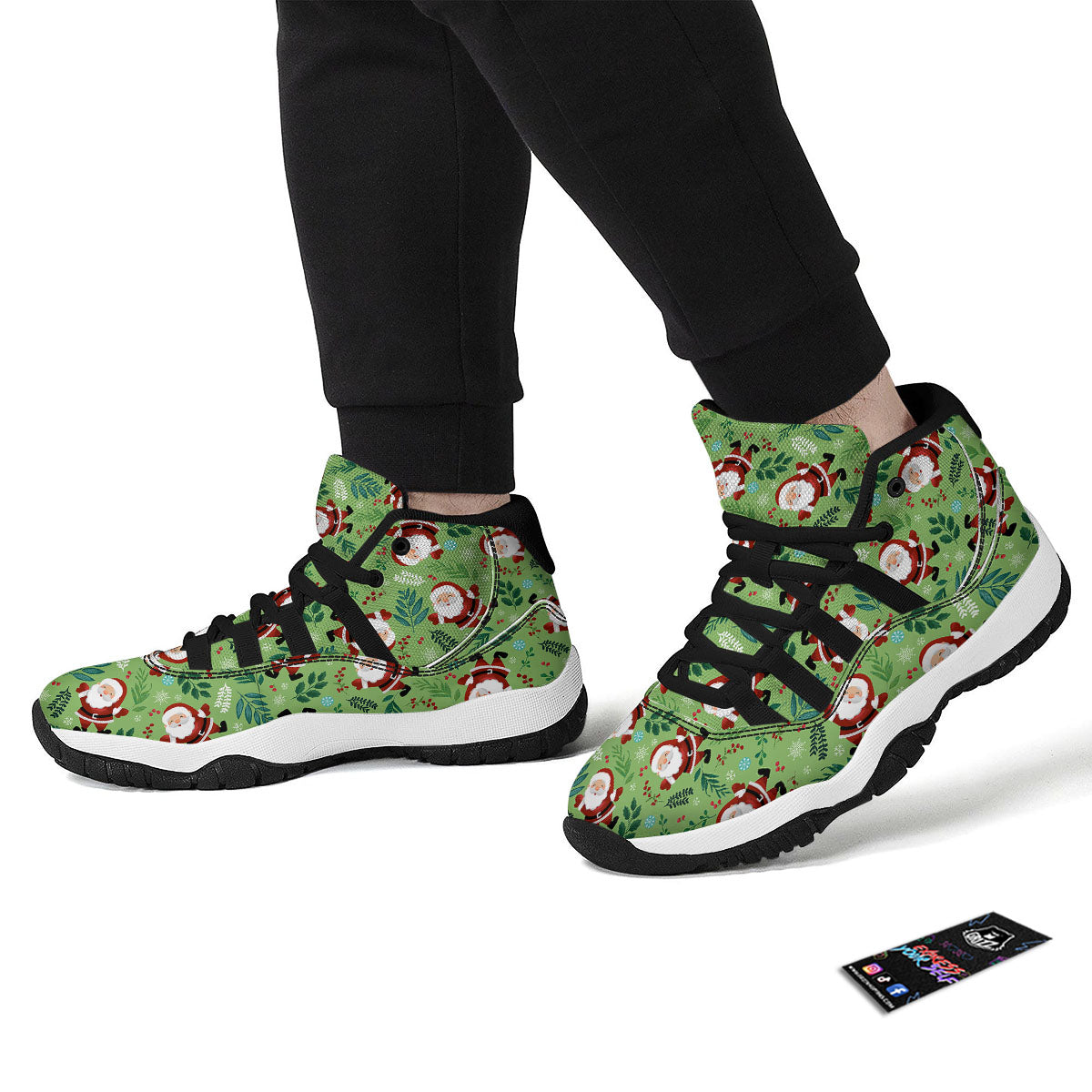 Soccer Ball Green Print Pattern Black Bball Shoes-grizzshop