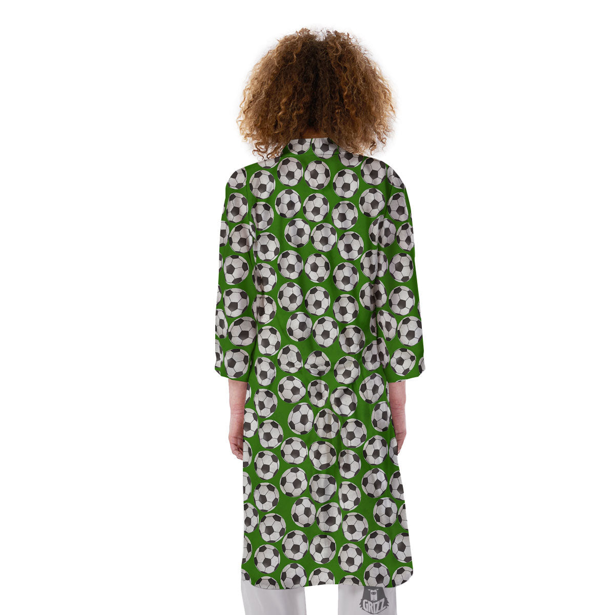 Soccer Ball Green Print Pattern Kimono-grizzshop