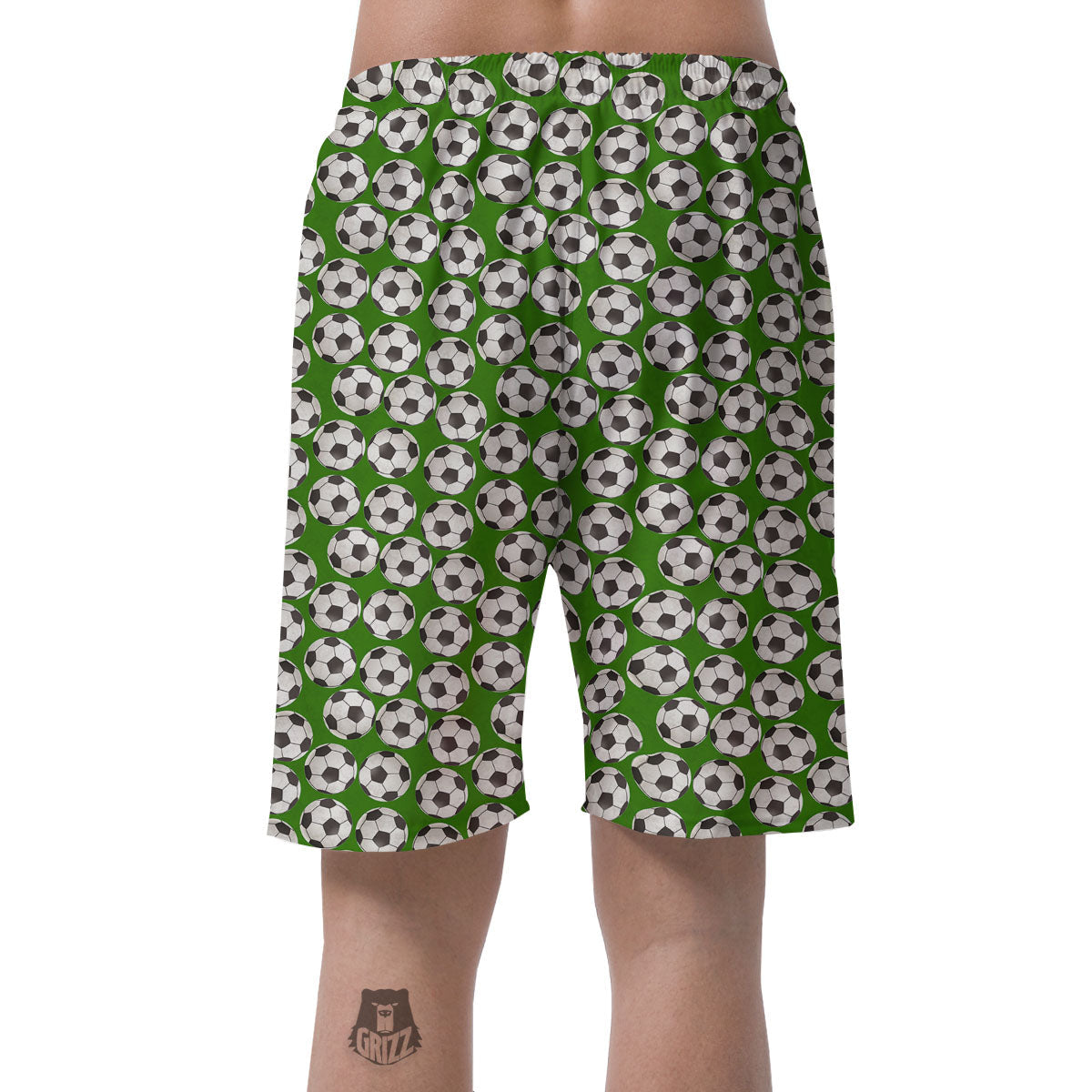 Soccer Ball Green Print Pattern Men's Shorts-grizzshop