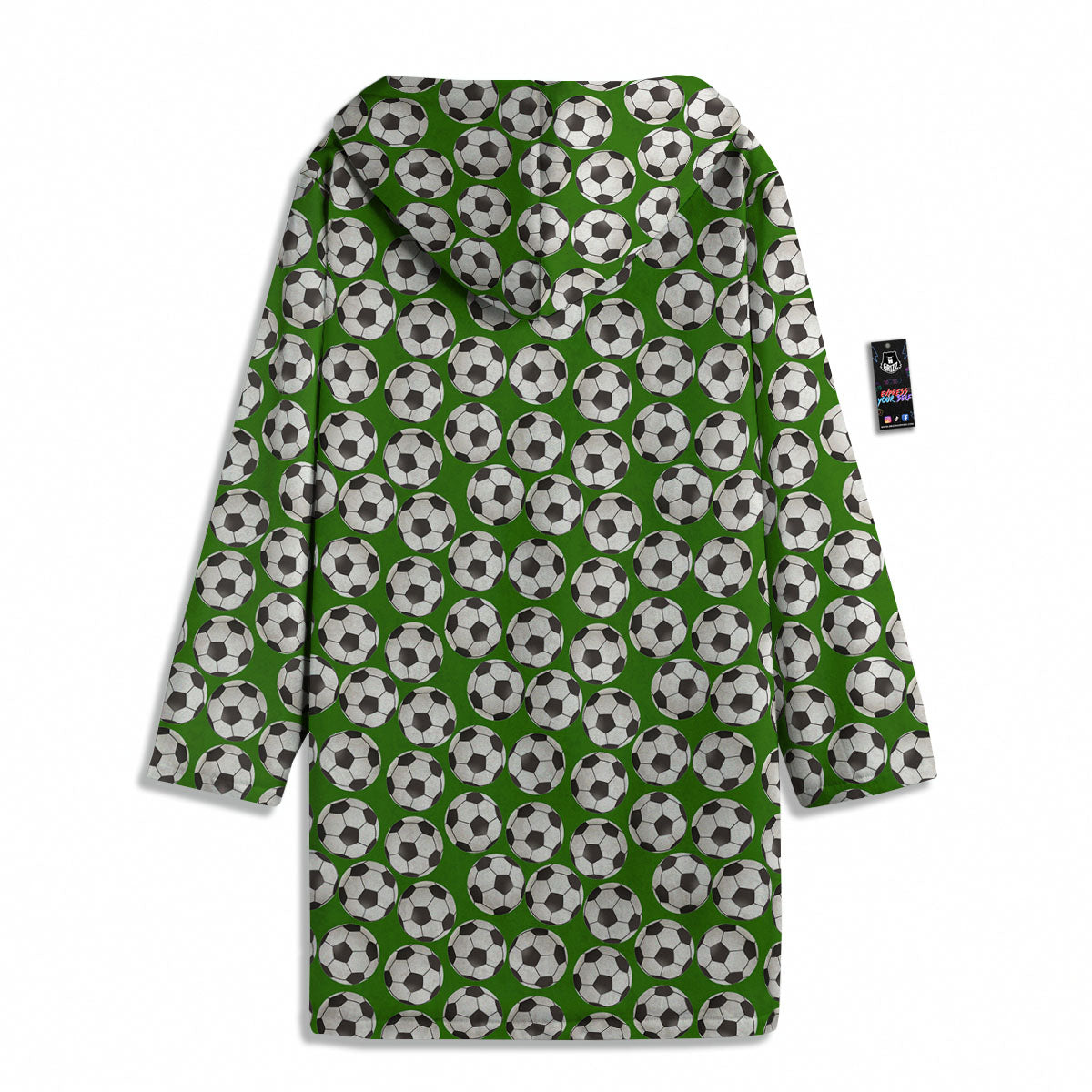 Soccer Ball Green Print Pattern Men's Windbreaker Jacket-grizzshop
