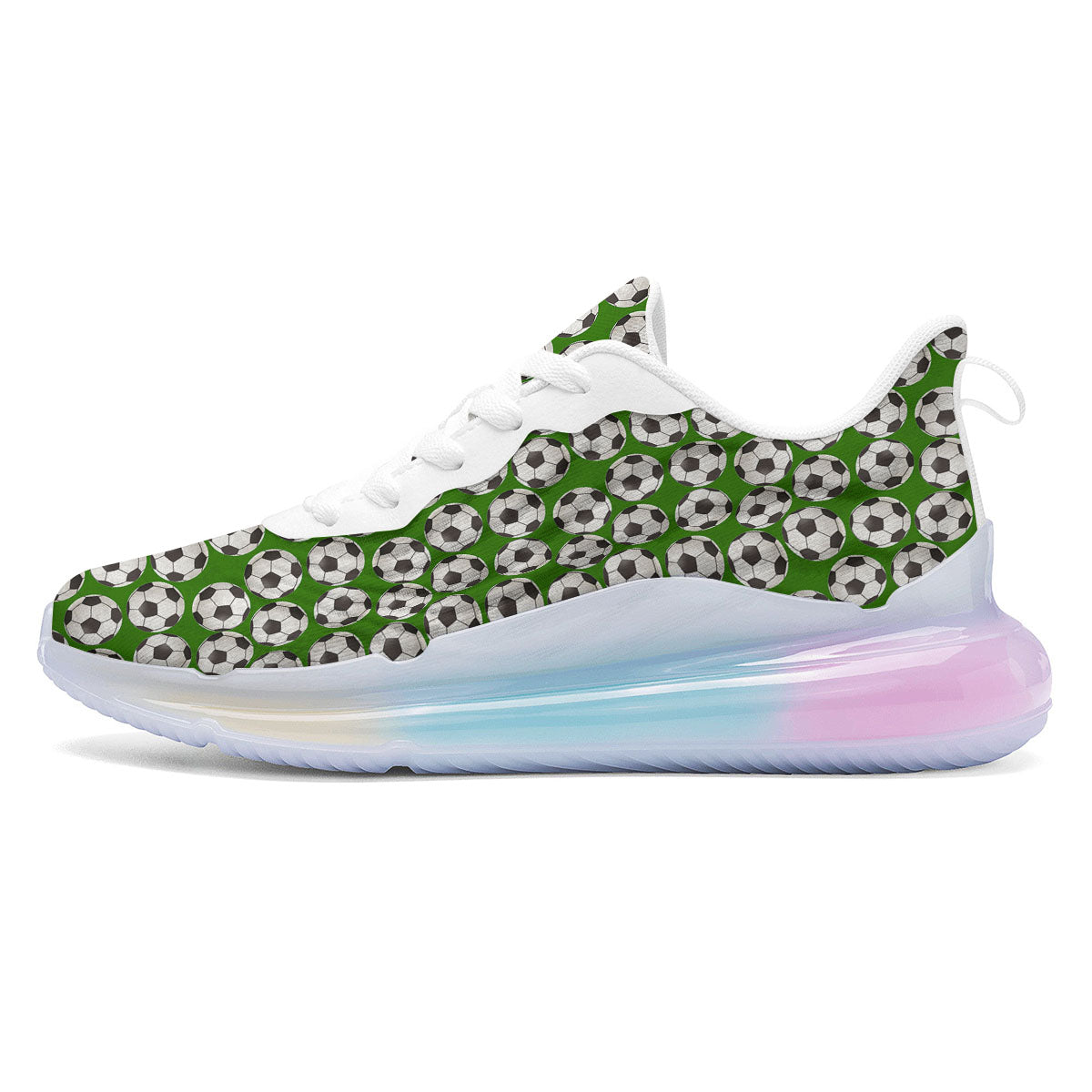 Soccer Ball Green Print Pattern Running Sneakers-grizzshop