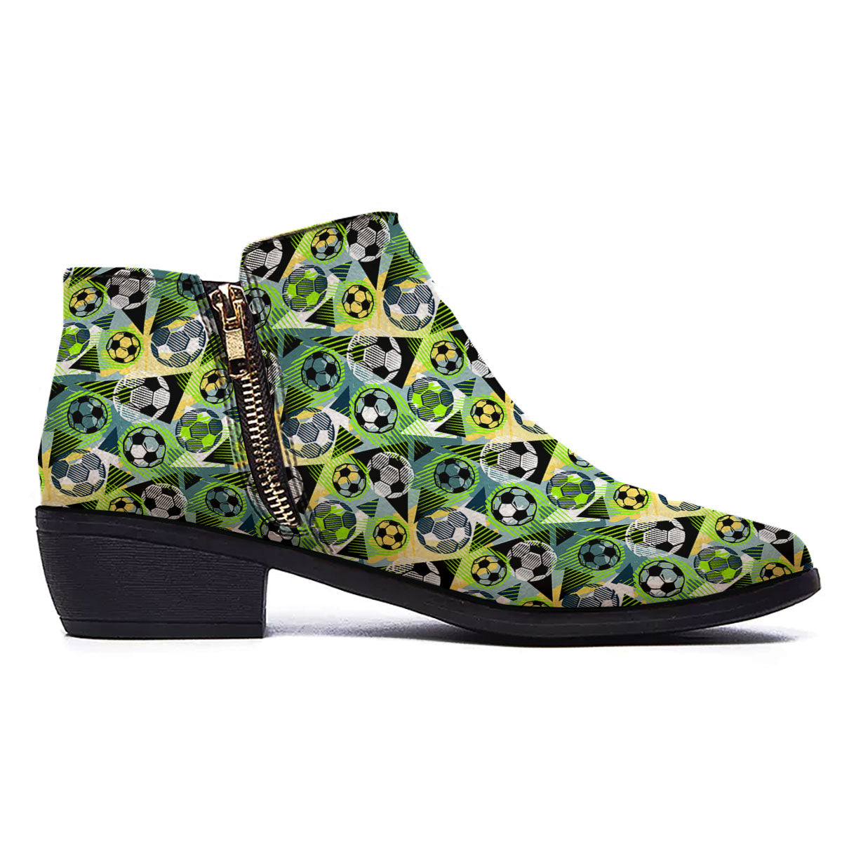 Soccer Ball Grunge Print Pattern Ankle Boots-grizzshop