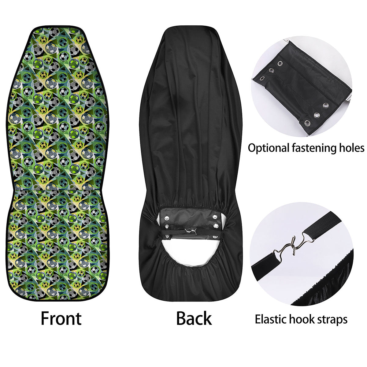 Soccer Ball Grunge Print Pattern Car Seat Covers-grizzshop