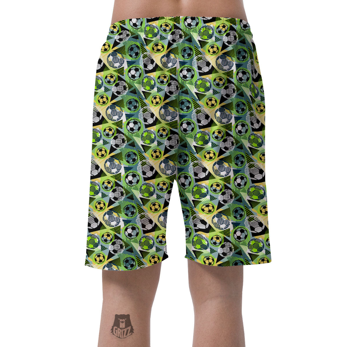 Soccer Ball Grunge Print Pattern Men's Shorts-grizzshop