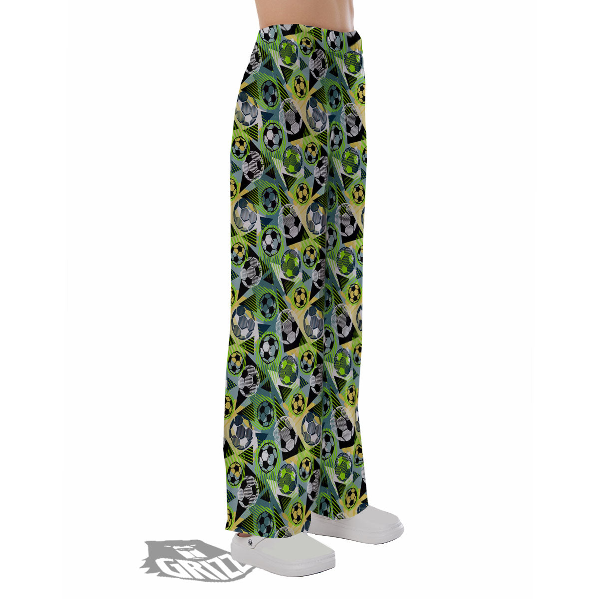 Soccer Ball Grunge Print Pattern Pajama Pants-grizzshop