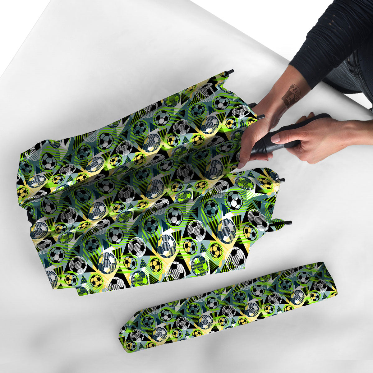 Soccer Ball Grunge Print Pattern Umbrella-grizzshop