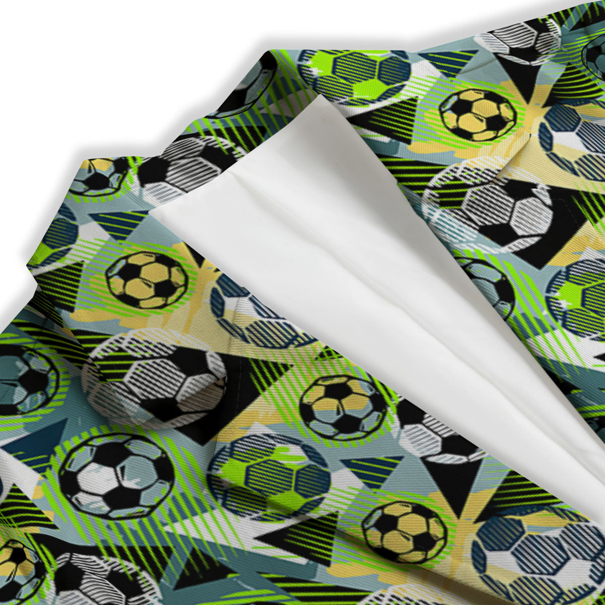 Soccer Ball Grunge Print Pattern Women's Blazer-grizzshop