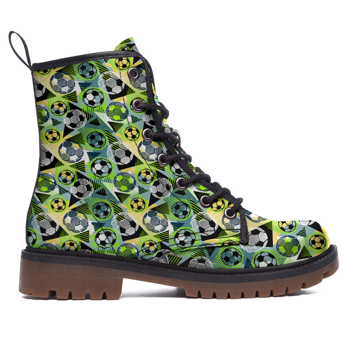 Soccer Ball Grunge Print Pattern Work Boots-grizzshop
