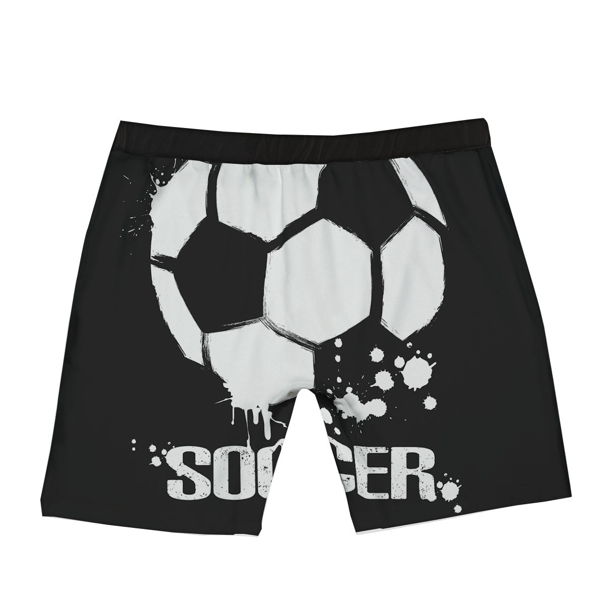 Soccer Ball White And Black Print Boxer Briefs-grizzshop