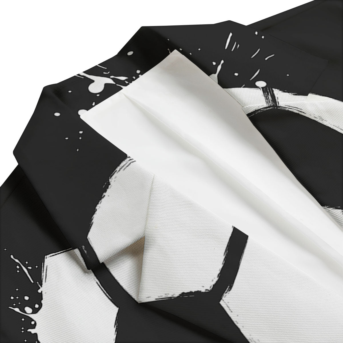 Soccer Ball White And Black Print Men's Blazer-grizzshop