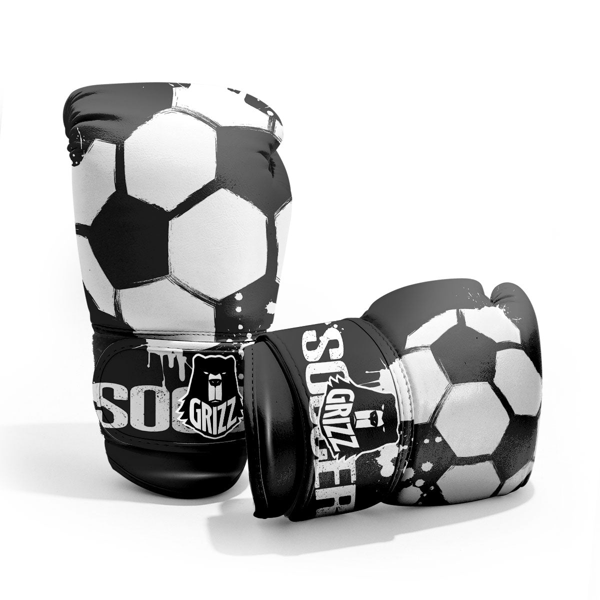 Soccer Ball White And Black Print Pro Boxing Glove