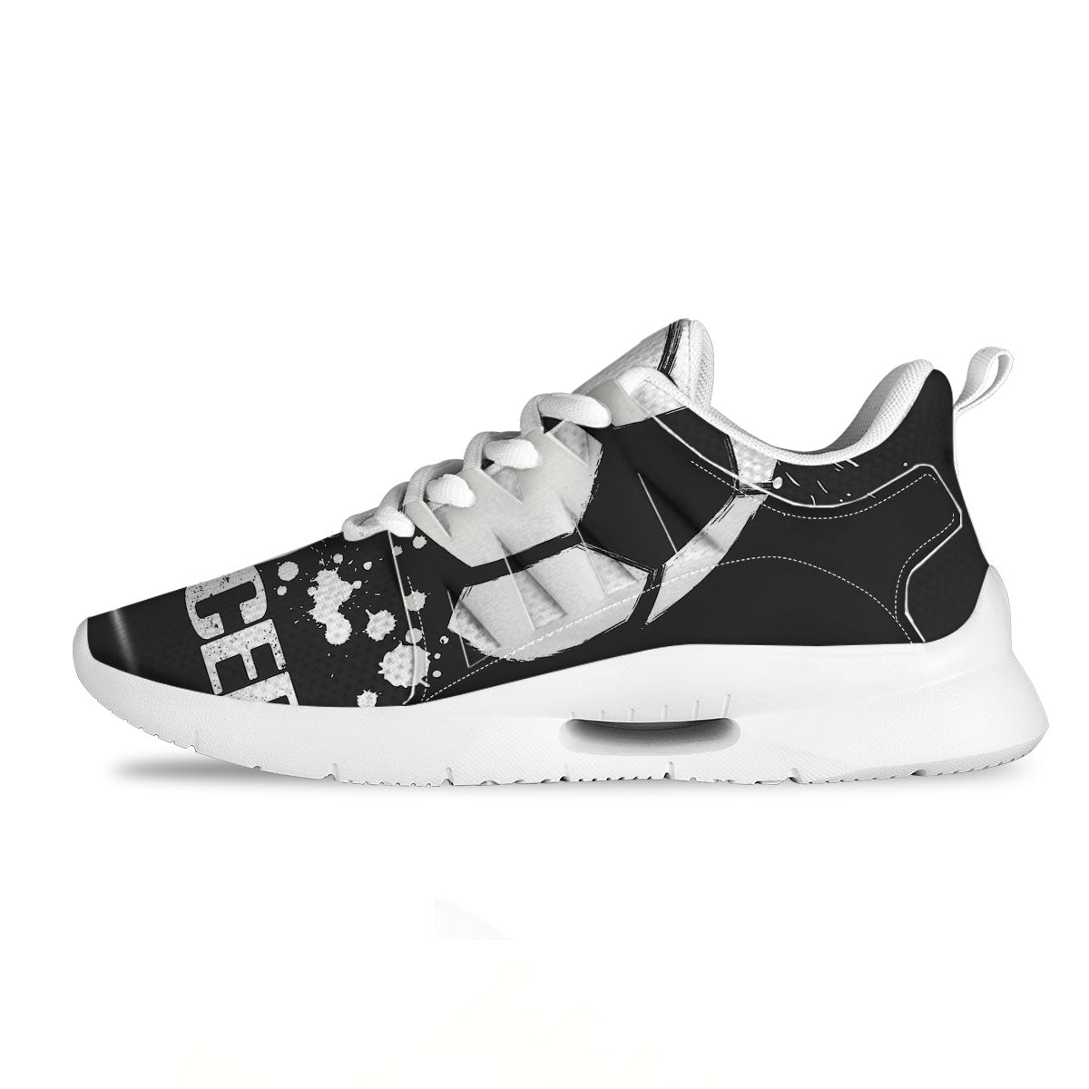 Soccer Ball White And Black Print Tennis Shoes-grizzshop