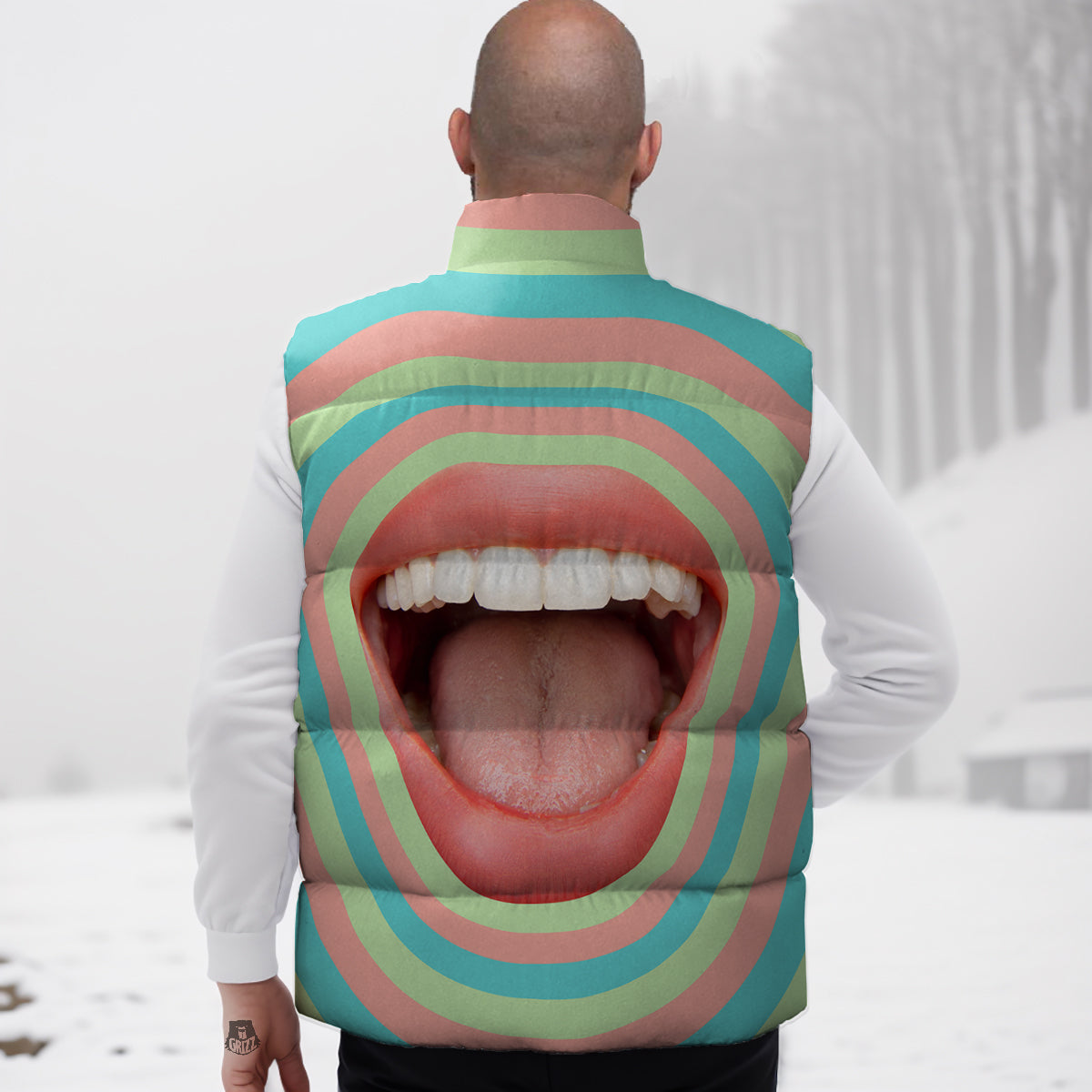 Soccer Print Pattern Down Vest-grizzshop