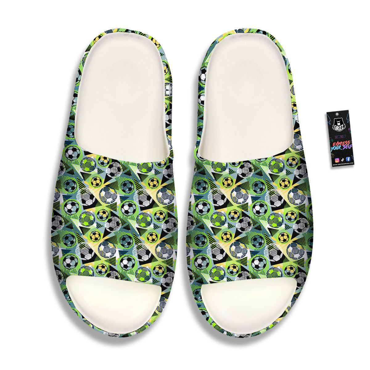 Soccer Ball Grunge Print Pattern Sandals-grizzshop