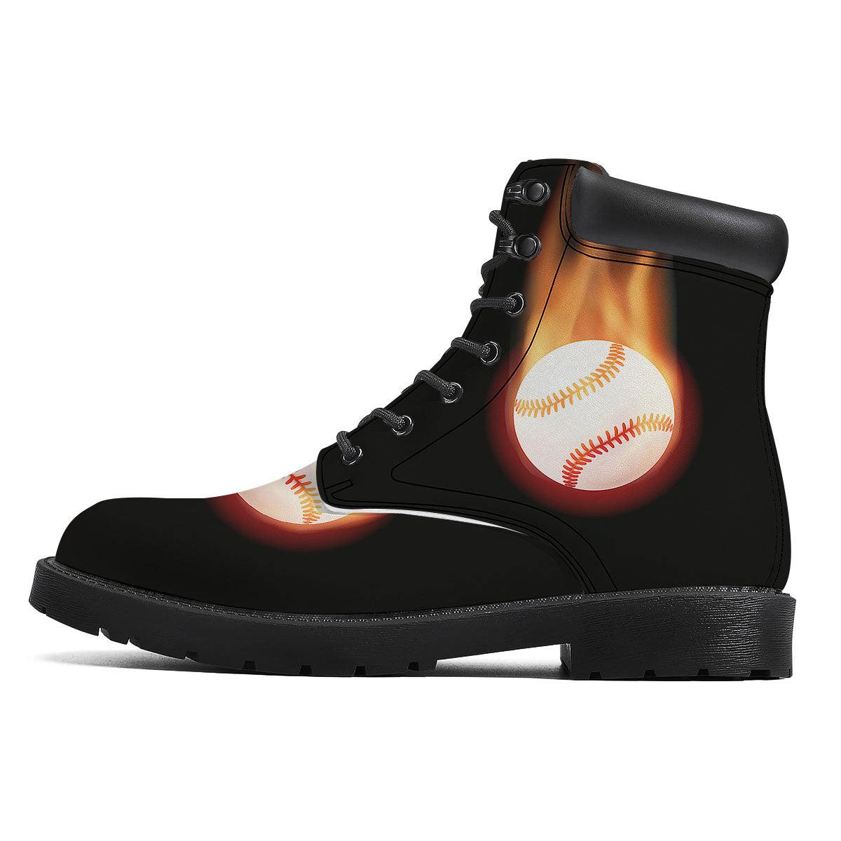 Softball Fireball Print Boots-grizzshop