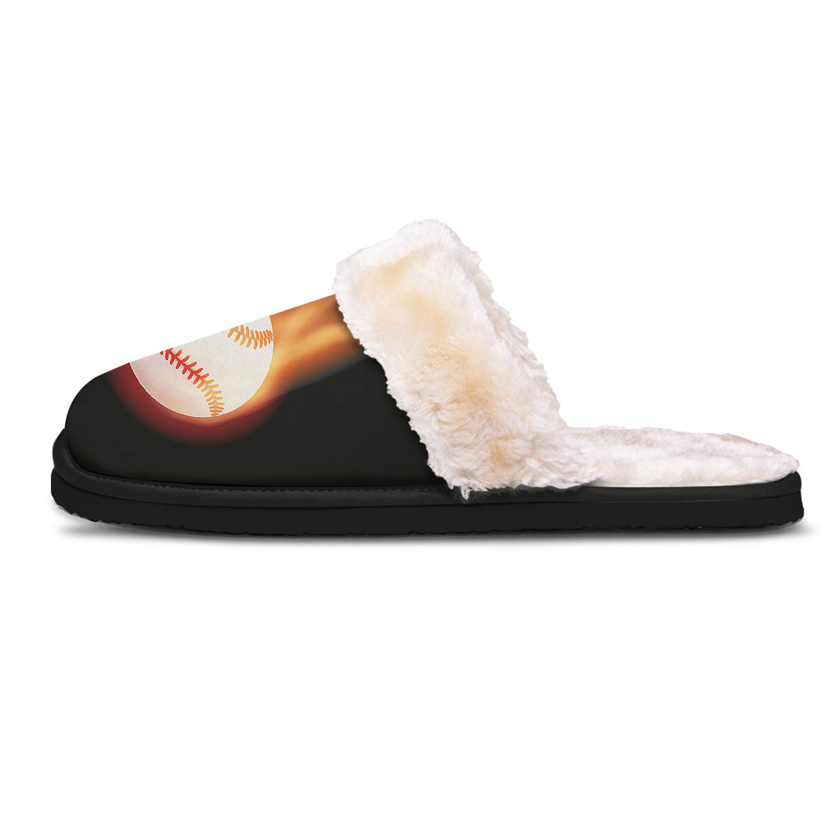 Softball Fireball Print Slippers-grizzshop