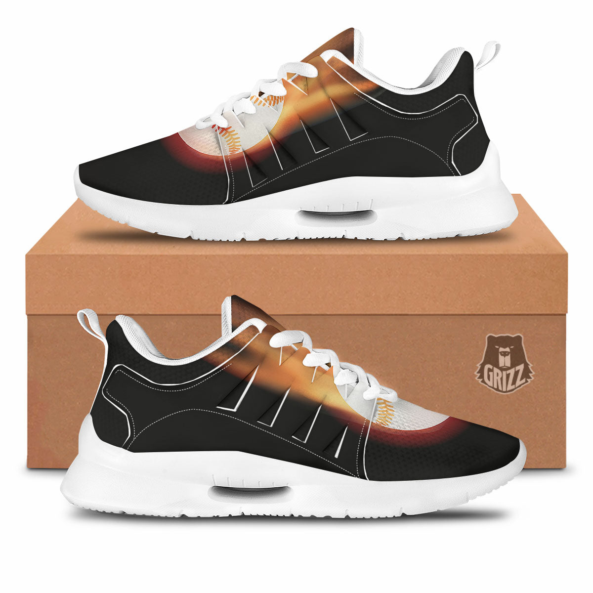 Softball Fireball Print Tennis Shoes-grizzshop