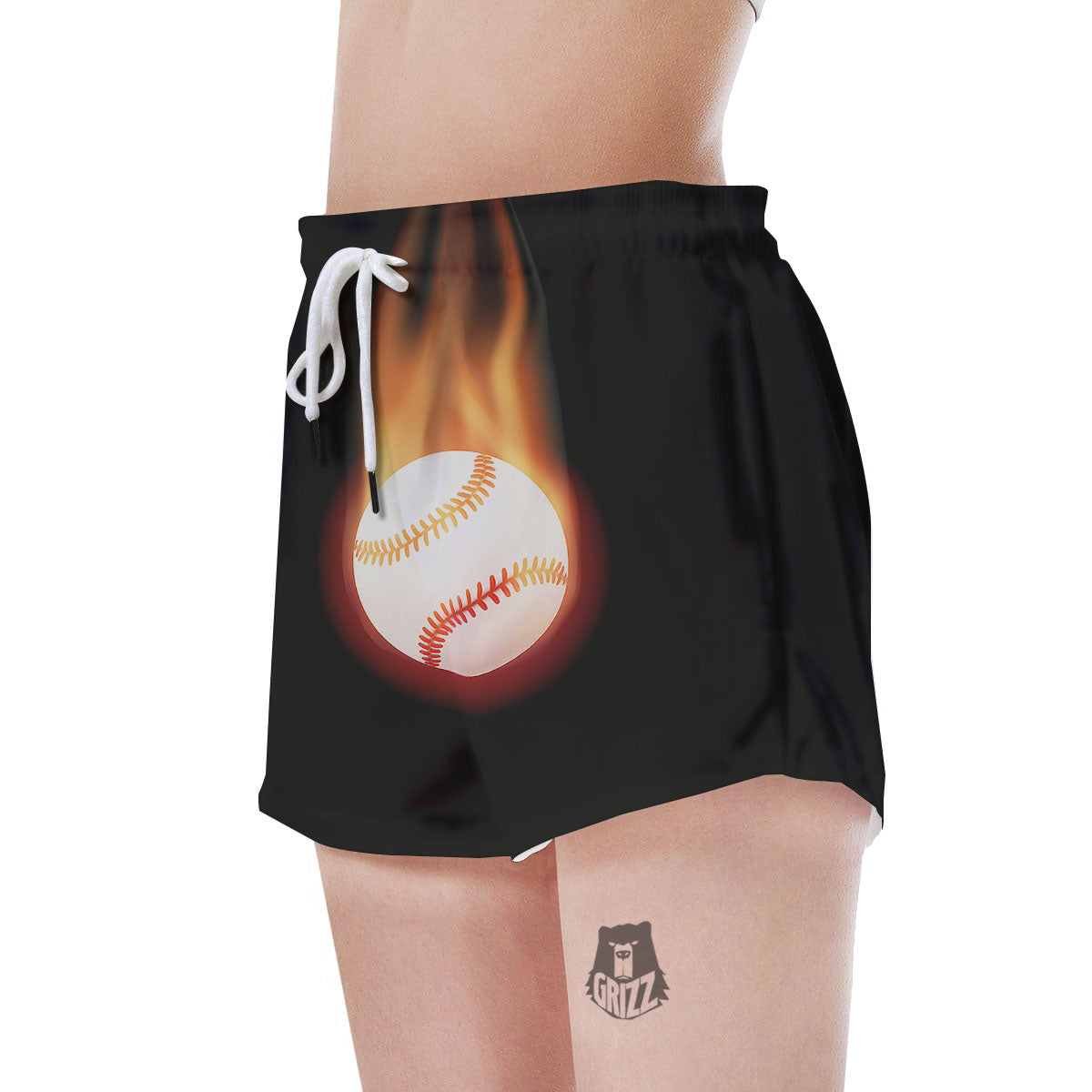 Softball Fireball Print Women's Shorts-grizzshop