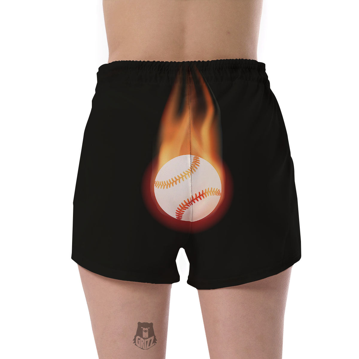 Softball Fireball Print Women's Shorts-grizzshop
