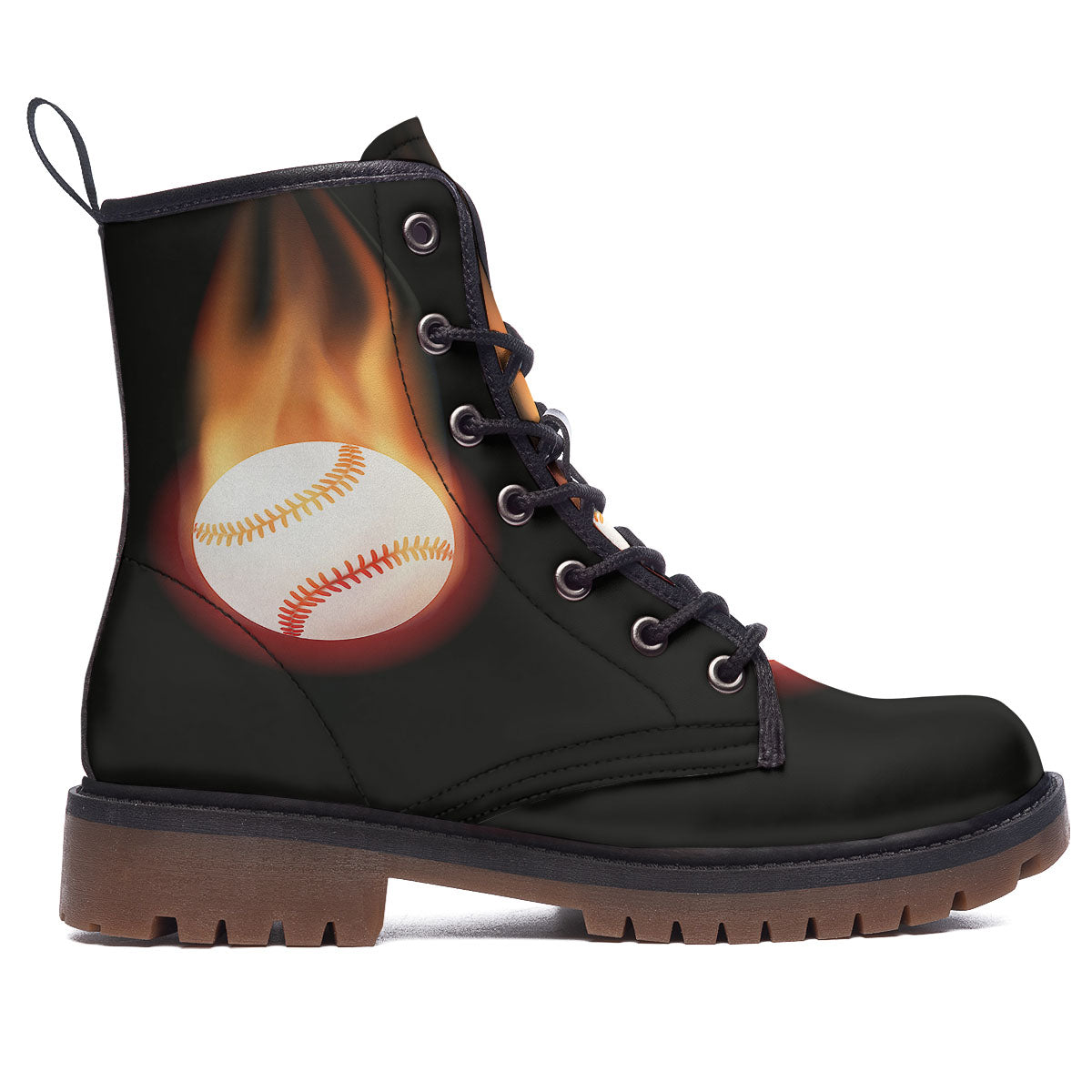 Softball Fireball Print Work Boots-grizzshop