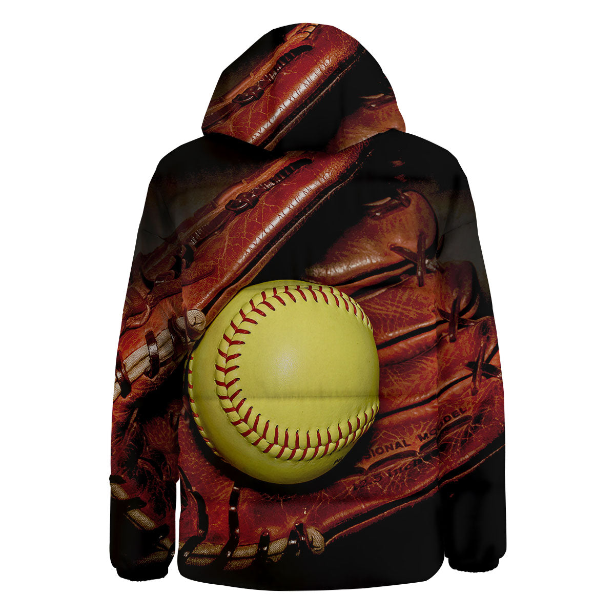 Softball Yellow Print Down Jacket-grizzshop