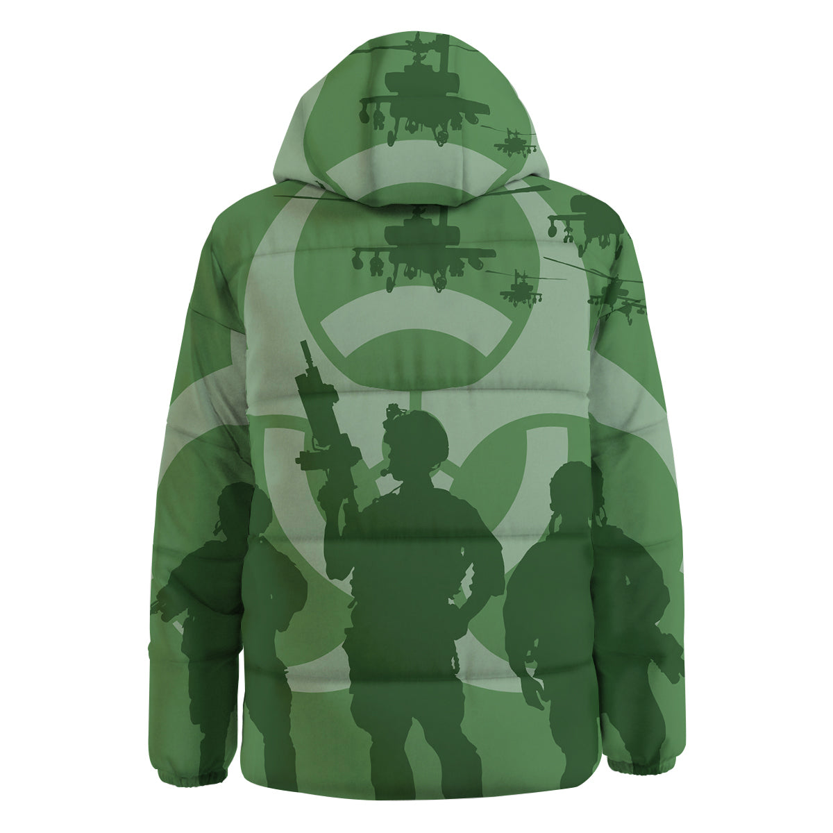 Soldiers And Biohazard Print Down Jacket-grizzshop