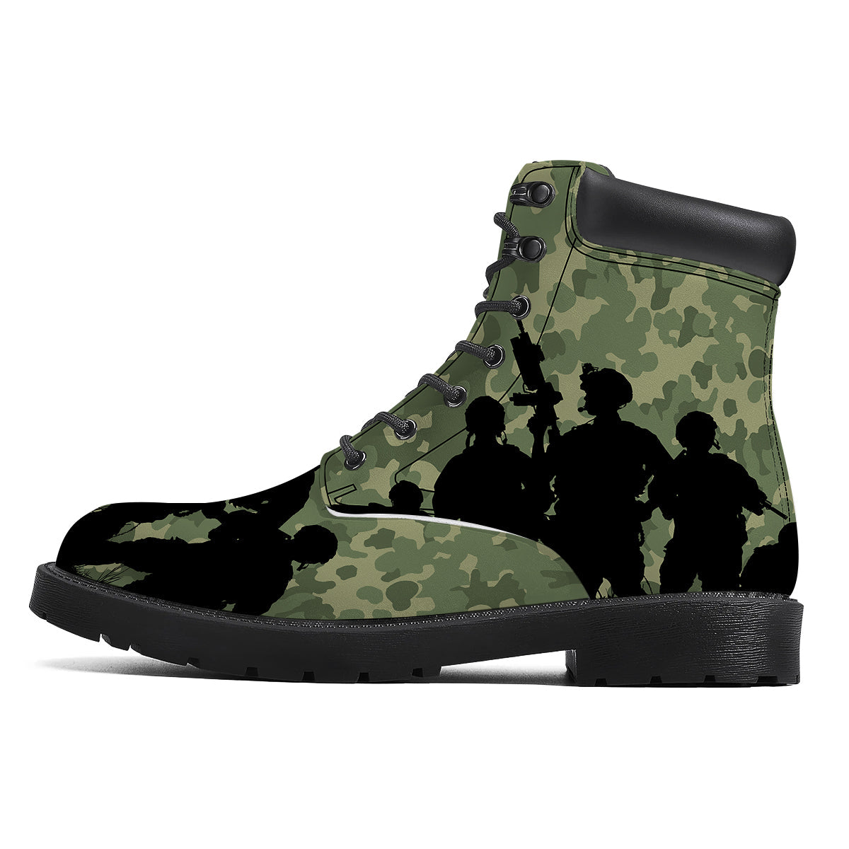 Soldiers And Camouflage Print Boots-grizzshop