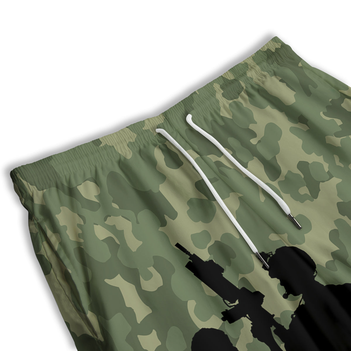 Soldiers And Camouflage Print Men's Athletic Shorts