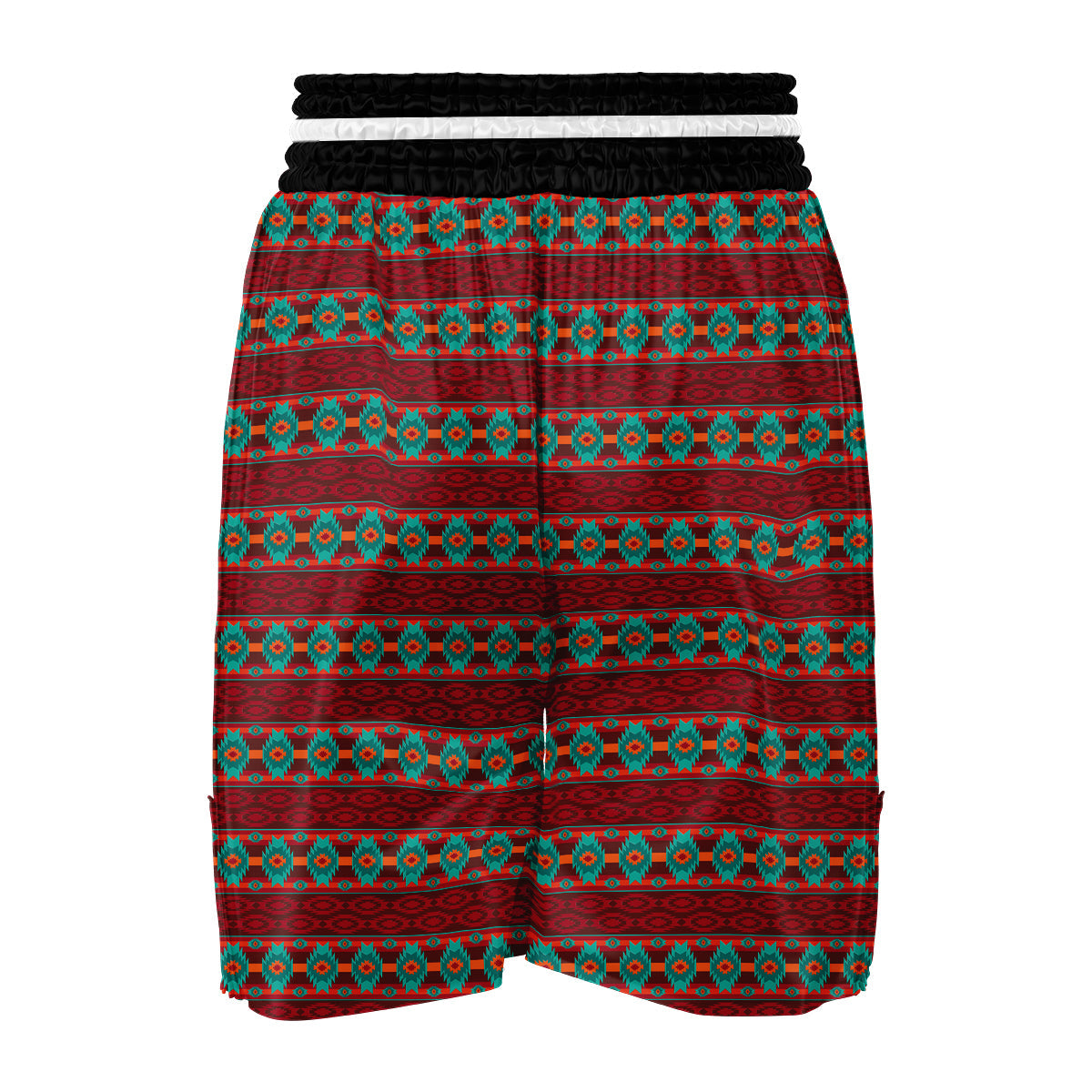 Southwest Red Aztec Print Pattern Boxing Shorts-grizzshop